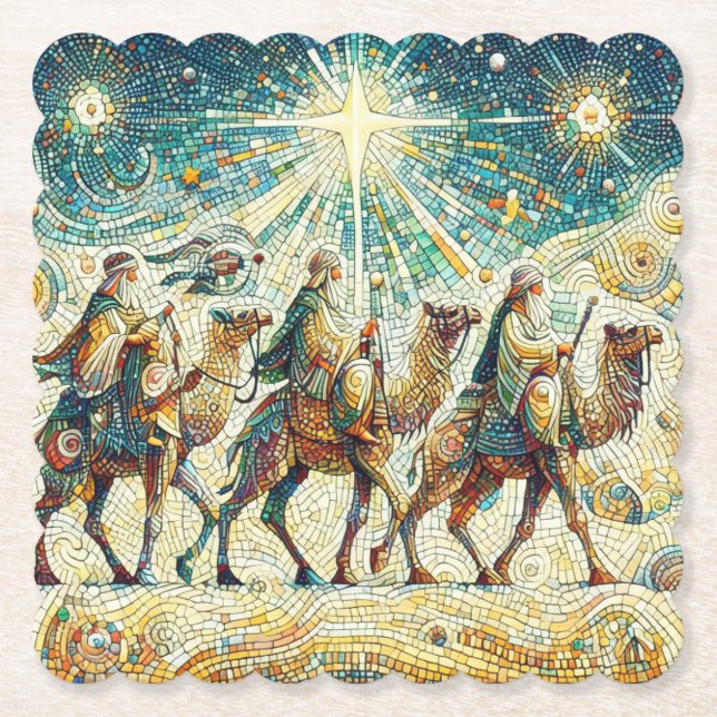 3 Wise men Paper Coaster (Front)
