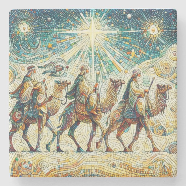 3 Wise men Stone Coaster (Front)