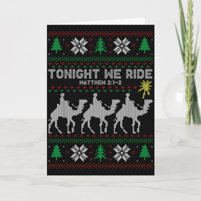 3 Wise Men Tonight We Ride Christmas  Card (Front)