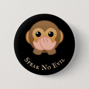 3 Wise Monkeys (3 of 3): Iwazaru " speak no evil" 6 Cm Round Badge