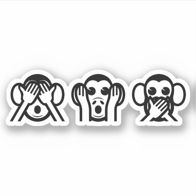 3 Wise Monkeys Emoji (Front)