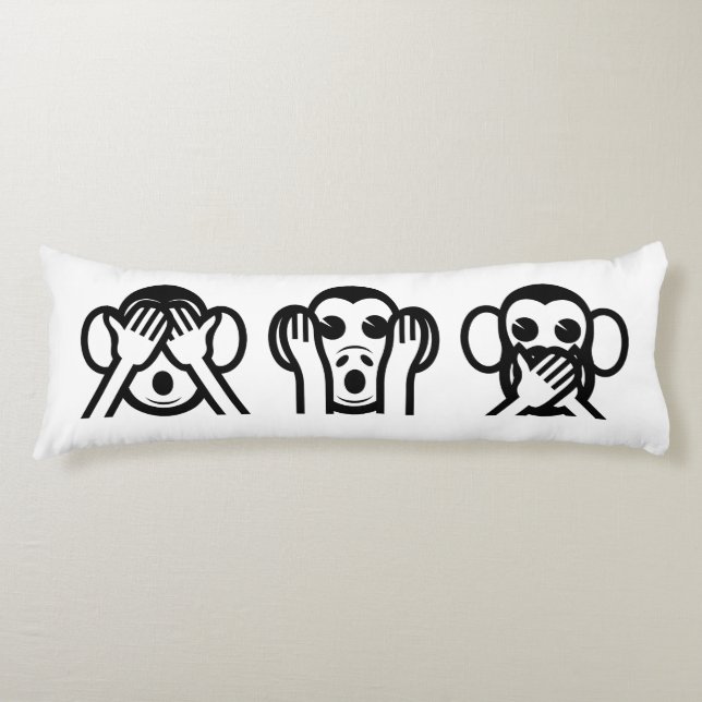 3 Wise Monkeys Emoji Body Cushion (Front)