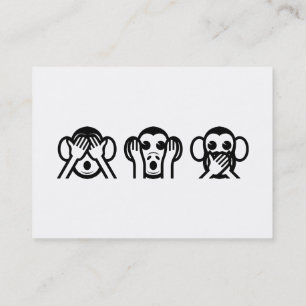 3 Wise Monkeys Emoji Business Card