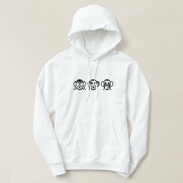 3 Wise Monkeys Emoji Hoodie (Design Front)