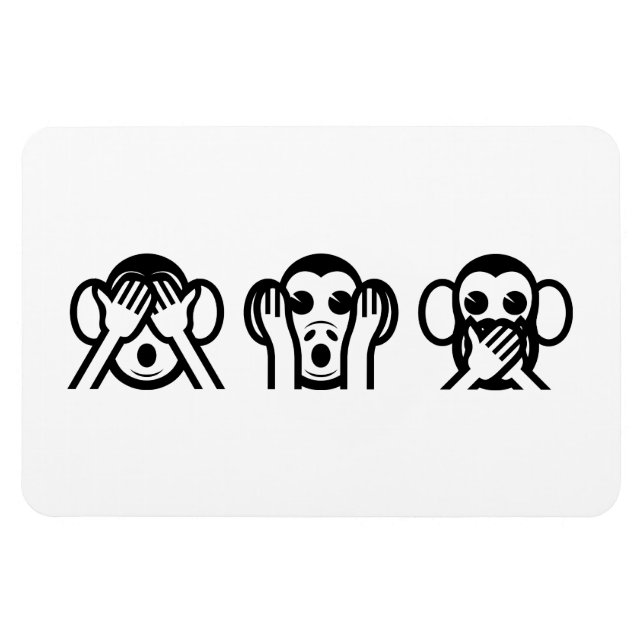3 Wise Monkeys Emoji Magnet (Horizontal)