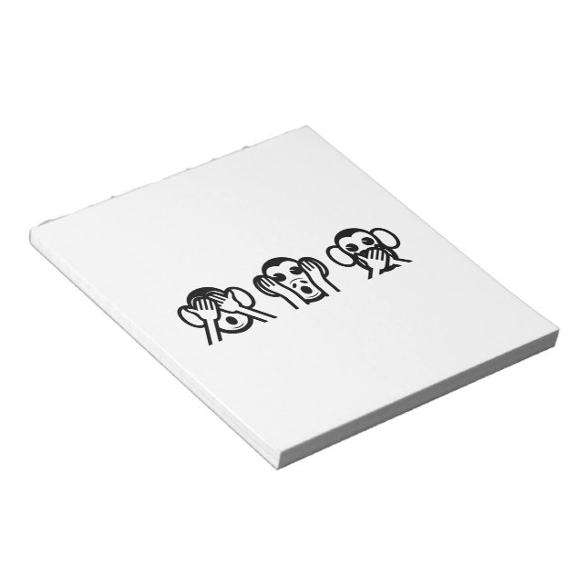 3 Wise Monkeys Emoji Notepad (Angled)