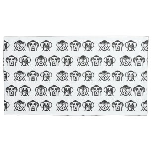 3 Wise Monkeys Emoji Pillowcase