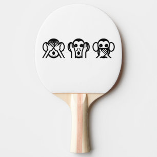 3 Wise Monkeys Emoji Ping Pong Paddle