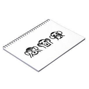 3 Wise Monkeys Emoji Spiral Notebook