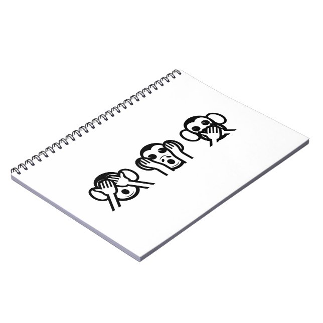 3 Wise Monkeys Emoji Spiral Notebook (Left Side)