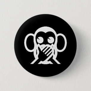 3 Wise Monkeys Iwazaru 言わざる Speak NO Evil Emoji 6 Cm Round Badge