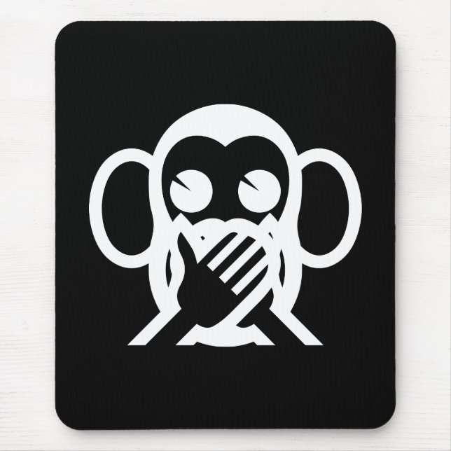 3 Wise Monkeys Iwazaru 言わざる Speak NO Evil Emoji Mouse Pad (Front)