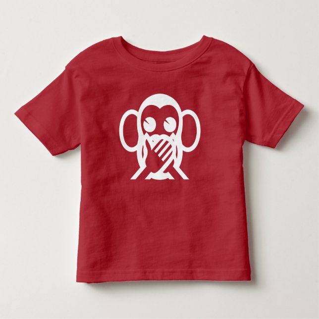 3 Wise Monkeys Iwazaru 言わざる Speak NO Evil Emoji Toddler T-Shirt (Front)