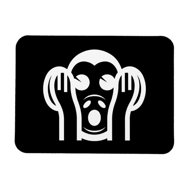 3 Wise Monkeys Kikazaru 聞かざる Hear NO Evil Emoji Magnet (Horizontal)