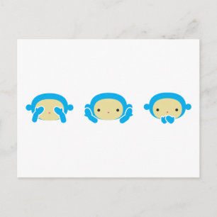 3 Wise Monkeys Postcard