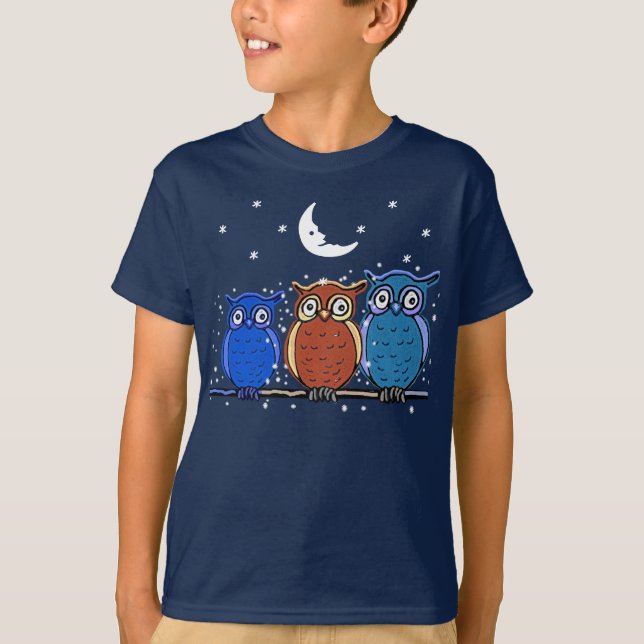3 wise owls T-Shirt (Front)