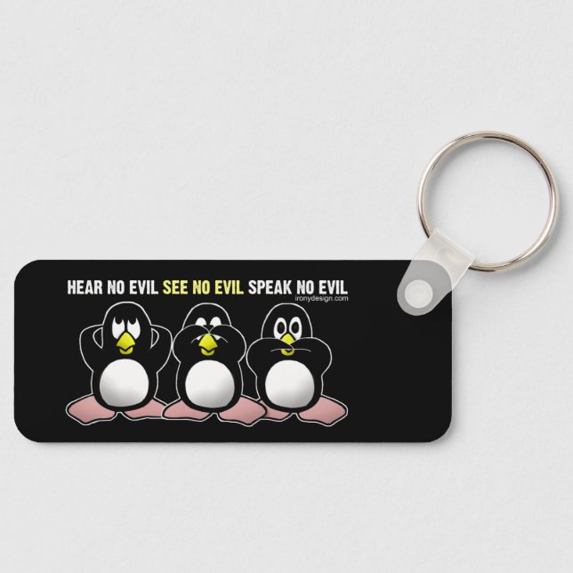 3 Wise Penguins Key Ring (Front)