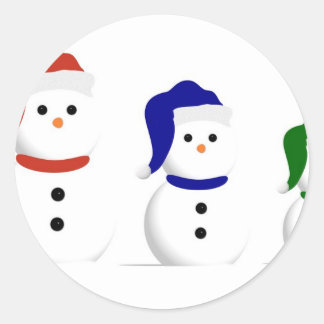 3 Wise Snowmen Classic Round Sticker
