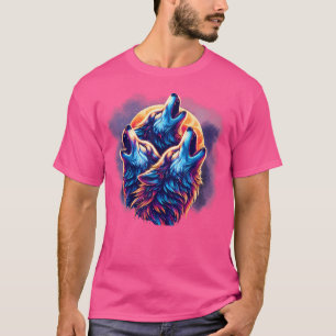 3 Wolf Howling At The Moon Wolves Howling Moon Wil T-Shirt