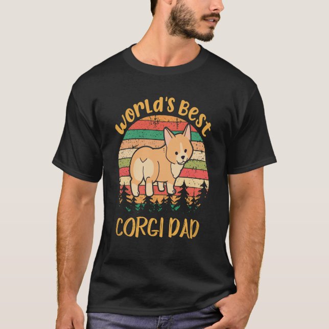 3 World's Best Corgi Dad Corgi T-Shirt (Front)
