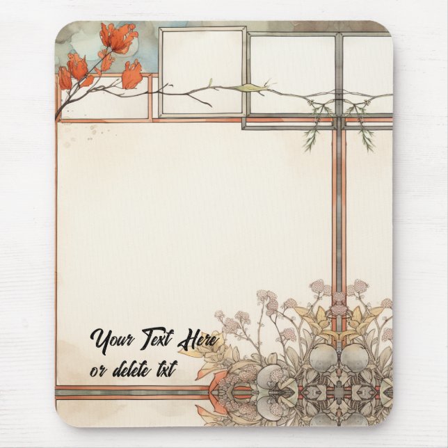 3 writing spots wildflowers and tree red flowers mouse pad (Front)