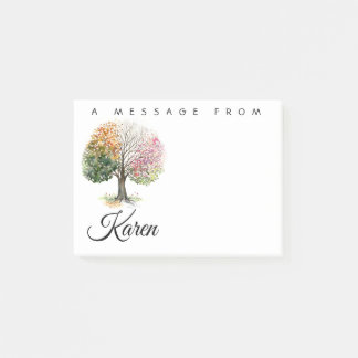 3”x4” POST-IT NOTE PAD 4 SEASON TREE CUSTOM NAME