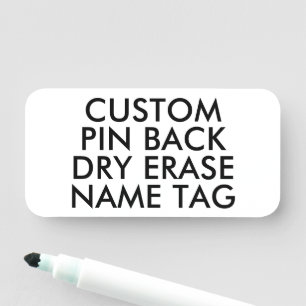 3" x 1.5" Custom Dry Erase Name Tag Blank Template