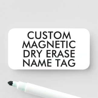 3" x 1.5" Custom Magnetic Dry Erase Name Tag Blank