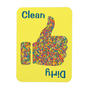 3" x 4" Thumbs Up Down Colourful Mosaic Magnet