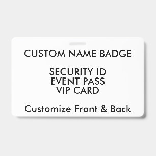 3" x 5" Custom Name Badge, ID Card Blank Template Badge
