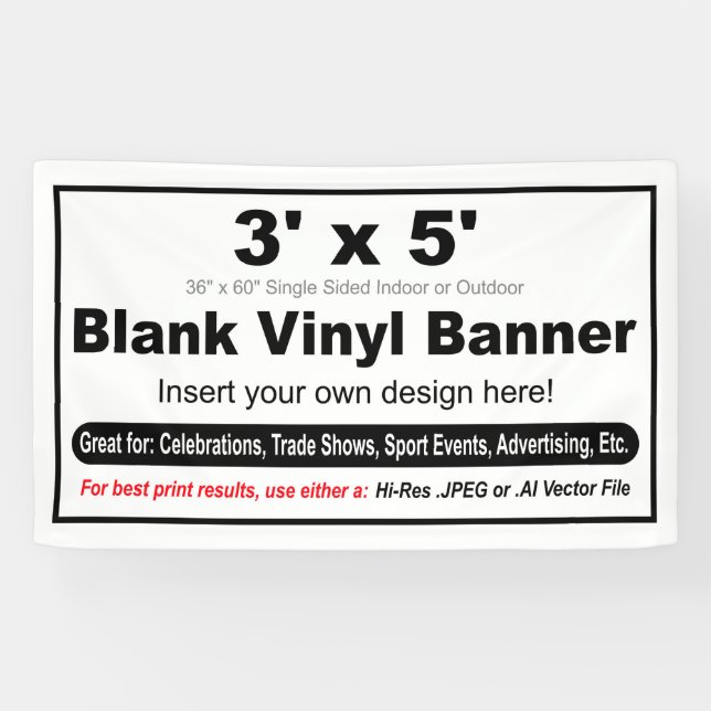 3' x 5' Design your Own Banner (Horizontal)