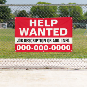 3' X 5' Help Wanted Banner