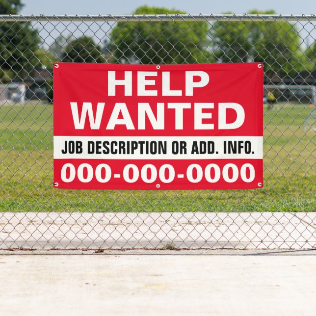 3' X 5' Help Wanted Banner (Insitu)