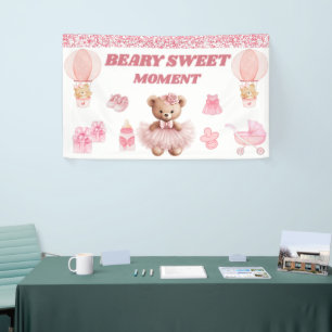  3' X 5' VINYL IT'S A GIRL CONFETTI PINK BABYSHOW BANNER