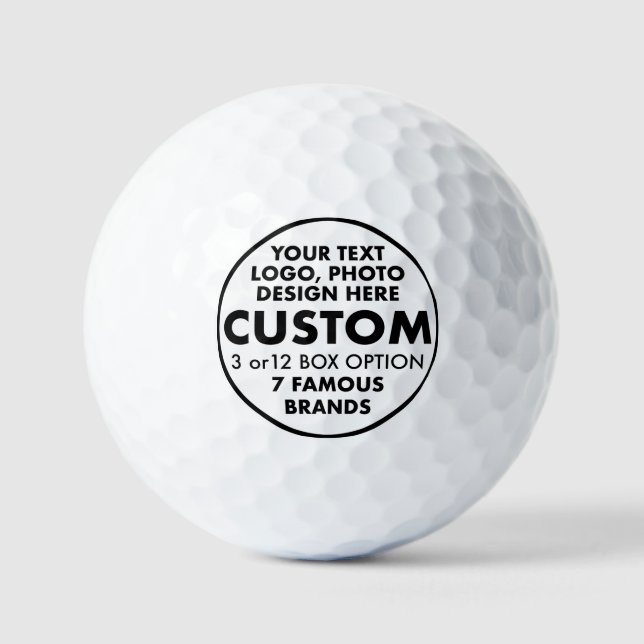 3 x Custom Personalised Budget Value Golf Balls (Front)