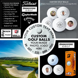 3 x Custom Photo Logo Bridgestone e6 Golf Balls