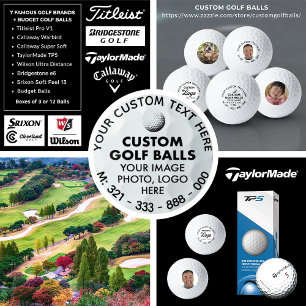 3 x Custom Photo Logo TaylorMade TP5 Golf Balls