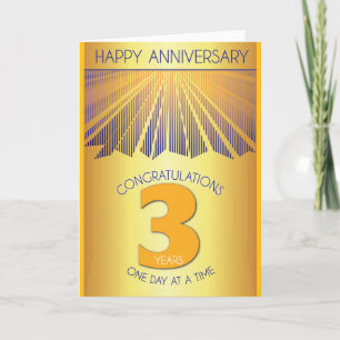 3 Year 12 Step Recovery Anniversary   Customizable Card
