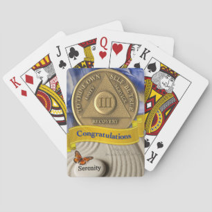 3 Year AA Anniversary Coin Serenity Playing Cards
