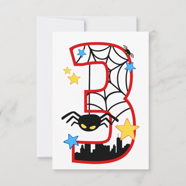 3 year anniversary invitation card spider (Front)