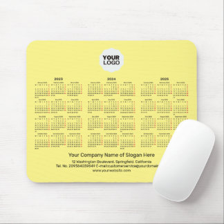 3 Year Calendar 2023-2025 Corporate Gift Mouse Pad