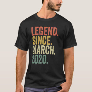 3 Year Old 3rd Birthday Legend Since March 2020 T-Shirt
