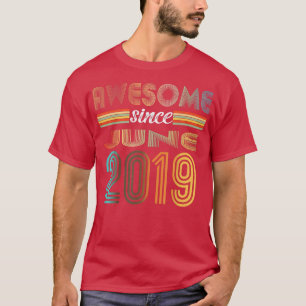 3 Year Old Awesome Since June 2019 3th Birthday T-Shirt