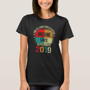 3 Year Old Awesome Since September 2019 3rd Birth T-Shirt