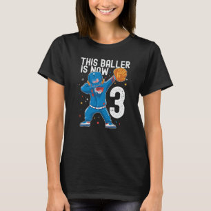 3 Year Old Baseball Birthday 3rd Baller Player Tod T-Shirt