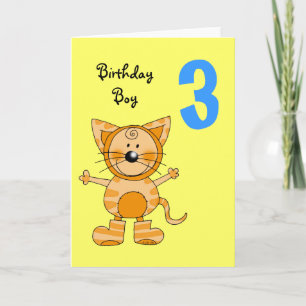 3 year old birthday boy card