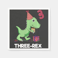 3 Year Old Birthday Boy Dinosaur Three Rex Kids