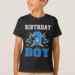 3 Year Old Birthday Boy Ice Hockey 3rd Party  T-Shirt