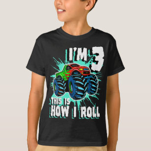 3 Year Old Boy Monster Truck Birthday Party 3rd Bo T-Shirt