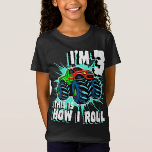 3 Year Old Boy Monster Truck Birthday Party 3rd Bo T-Shirt